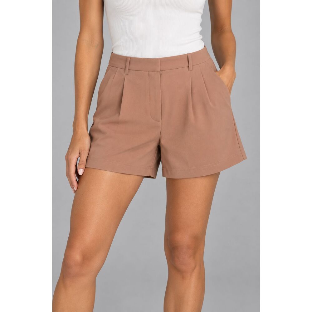 32 Degrees Cool Pleated Pull On Shorts Women’s S Orange Stretch NWT